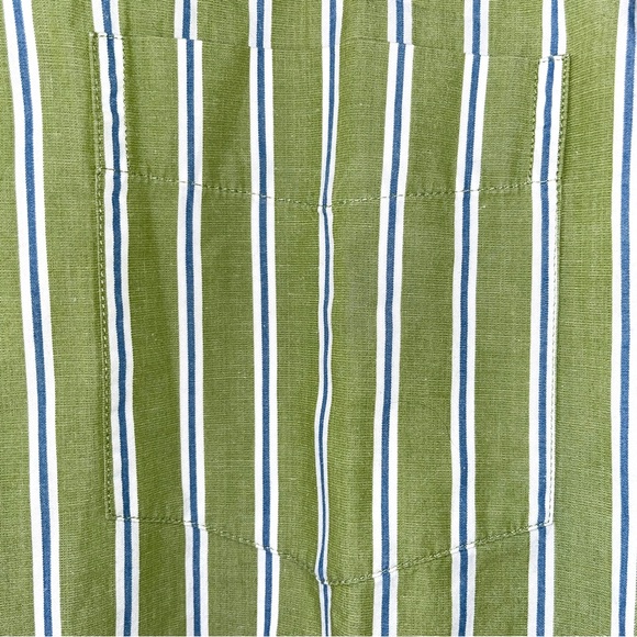 Urban Pipeline button down shirt, spring green with thin white and blue stripes - Picture 3 of 8